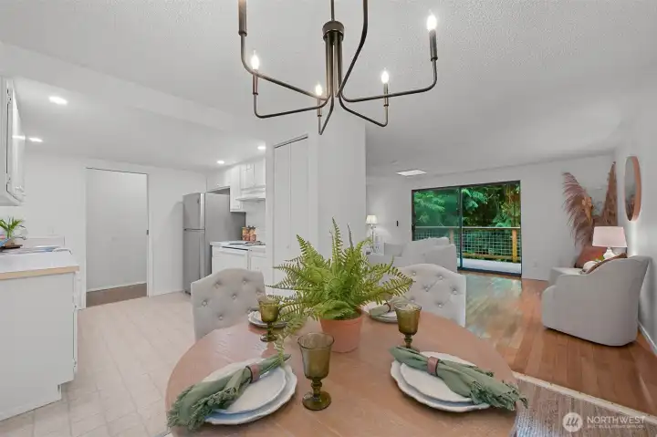 Bright kitchen connects seamlessly to the dining and living areas for easy day-to-day living.