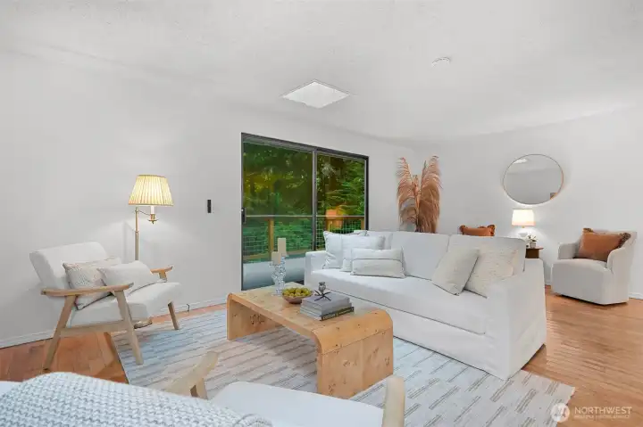 Spacious living area offers flexibility for relaxing, entertaining, or gathering with guests.