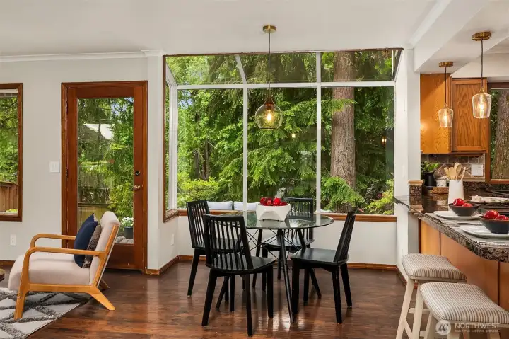 Chef's Kitchen is Surrounded by Nature and Privacy - Lovely Views From the Breakfast Nook
