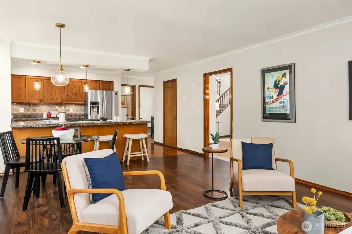 Expansive Open Floor Concept from the Kitchen to the Family Room
