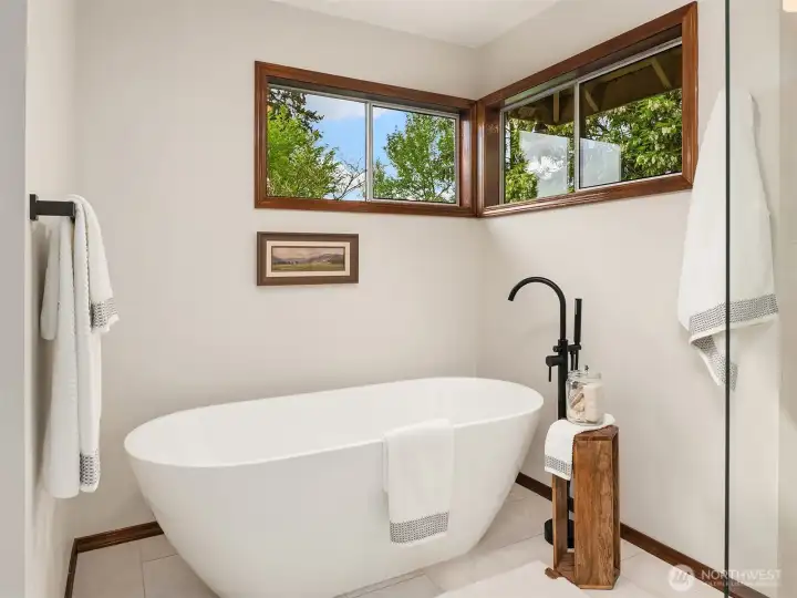 Luxurious Soaking Tub in the Primary Suite