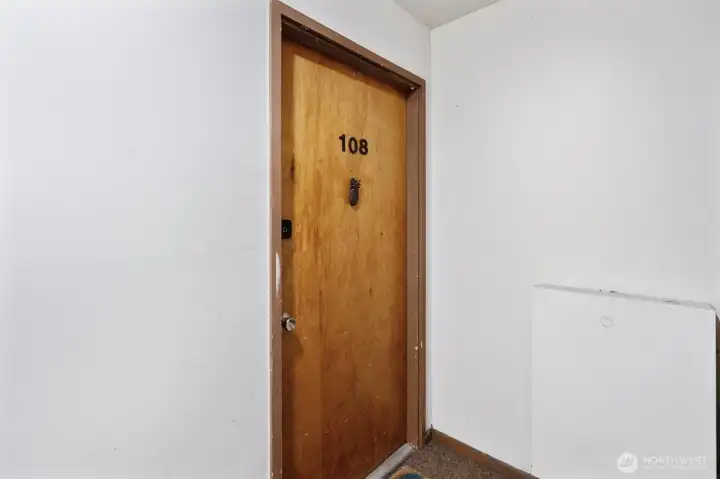Welcome home, your front door is all business on the outside...