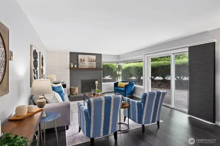 Tons of windows in the living room for natural lighting