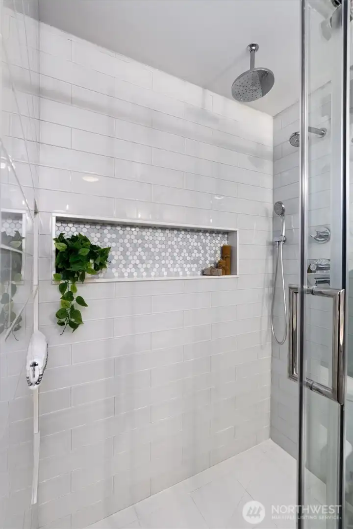 Tiled walk in shower
