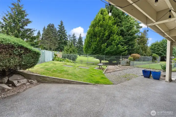 Grassy sitting area