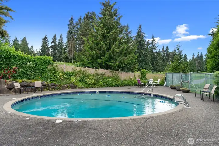 Community pool just steps out your back door, perfect for a quick dip!