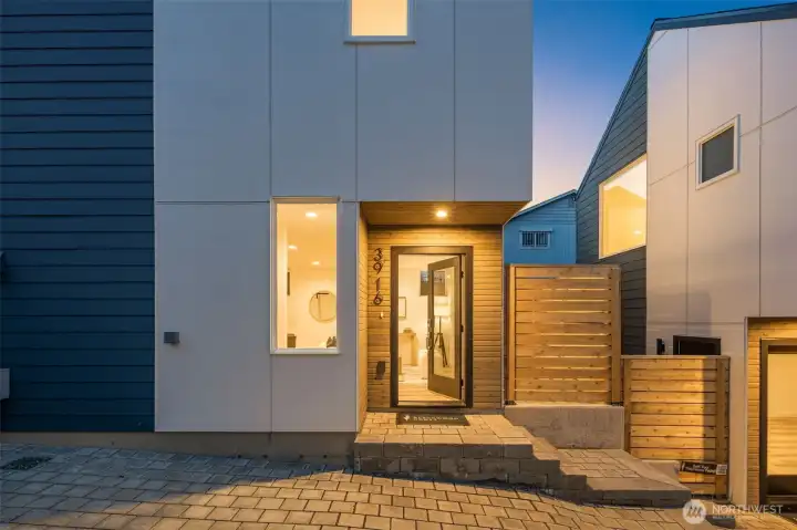 Warm and welcoming entry.
