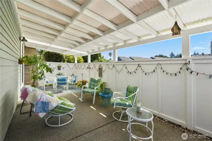 Private covered patio