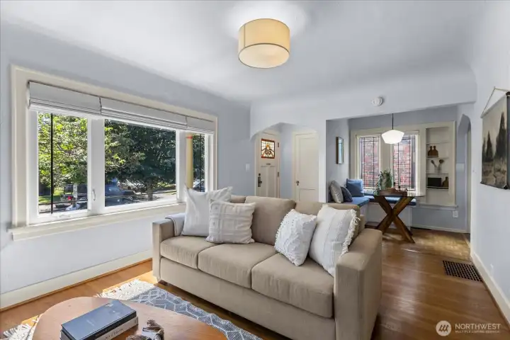 Classic archways and hardwood floors.