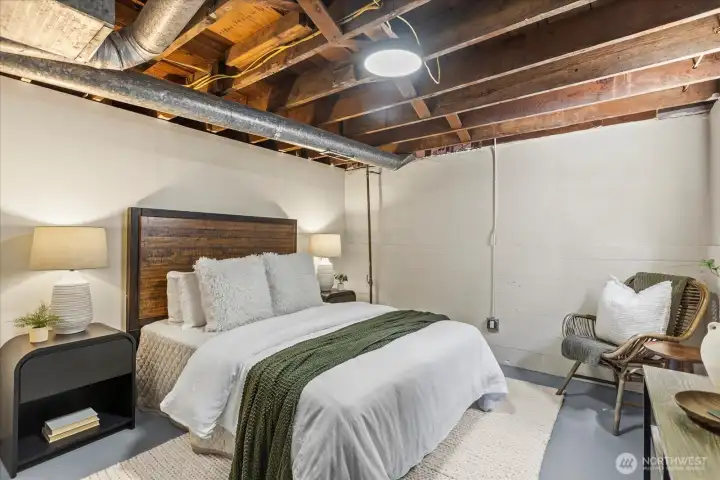 Large lower level bedroom.