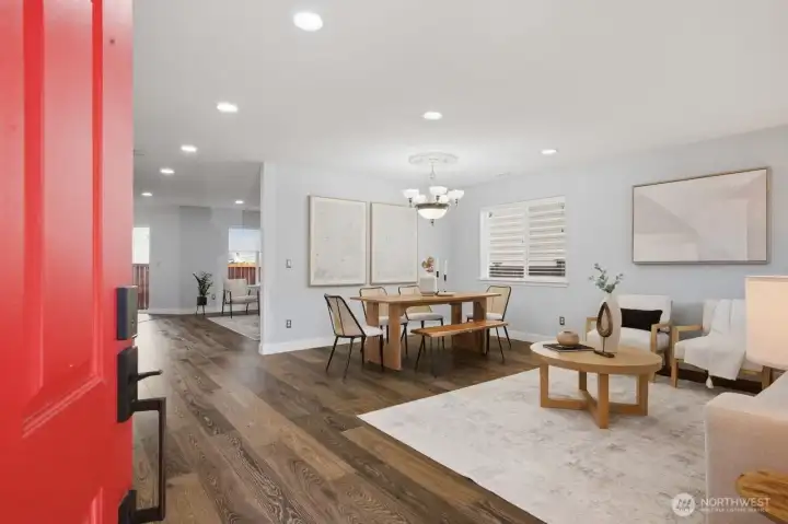 The inviting living, dining, and family rooms offer versatile spaces perfect for hosting and entertaining. The inviting living, dining, and family rooms offer versatile spaces perfect for hosting and entertaining.