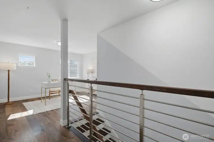 Modern staircase railings. Modern staircase railings.