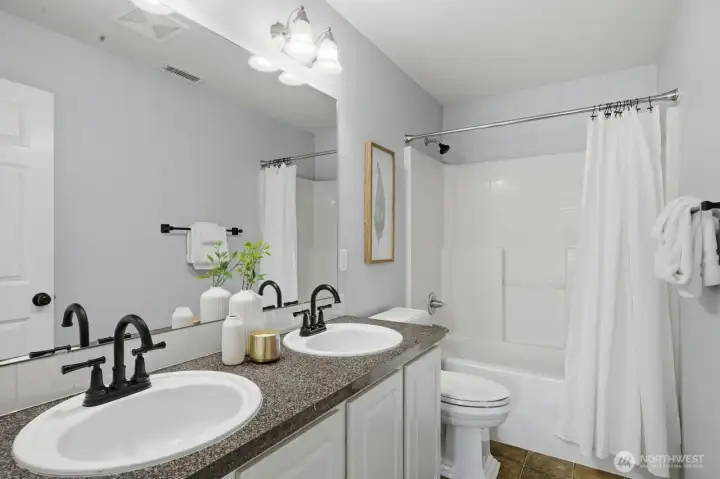 Second level hall bath. Second level hall bath.