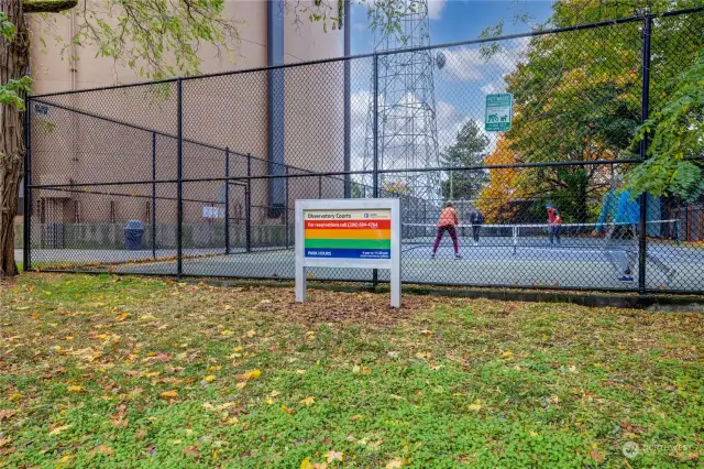 Your "own" secret tennis and pickle ball court is just 1 block away!