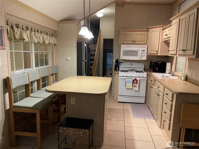 Looking at the kitchen from living area.