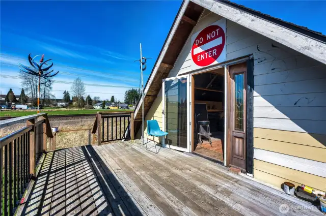 Deck above garage