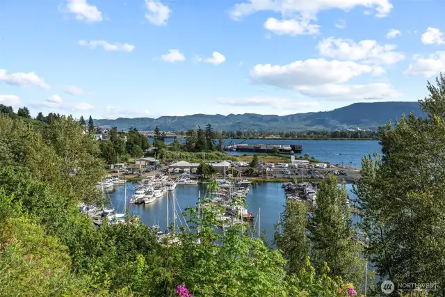 Elochoman Marina, looking toward the bridge to Puget Island