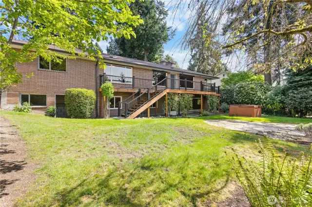 Mature landscaping in back yard
