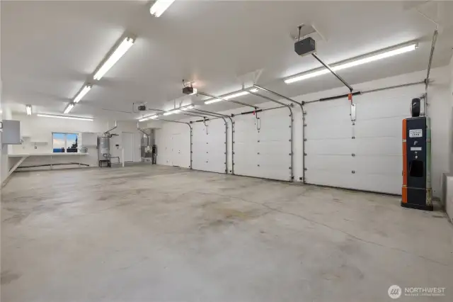 3-bay garage with workspace