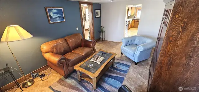Looking back to entrance/dining area and kitchen.