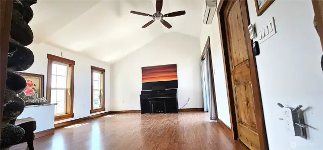 This space is huge. Note mini-split in upper right