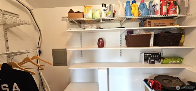 Practical walk in closet.