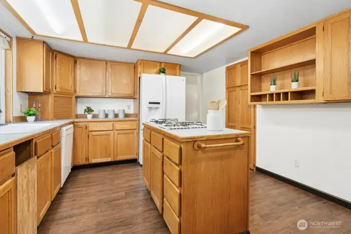 There's plenty of storage for your kitchen gadgets including a large pantry cupboard with pullout drawers.