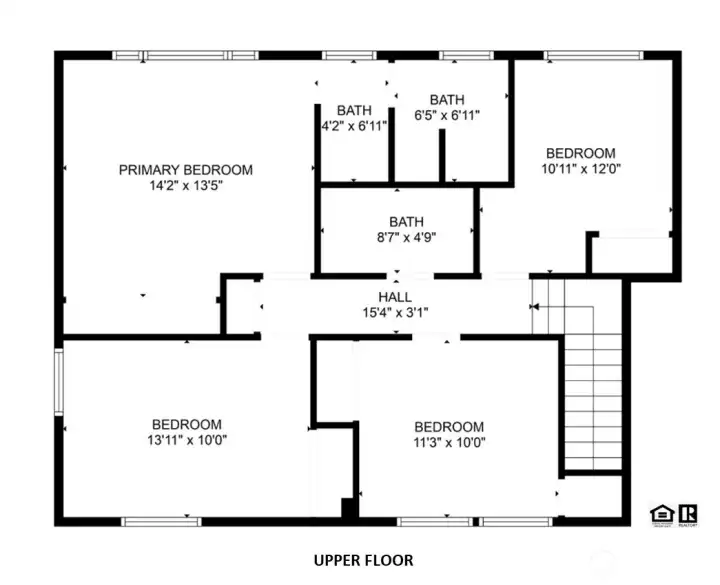 Upper floor layout.
