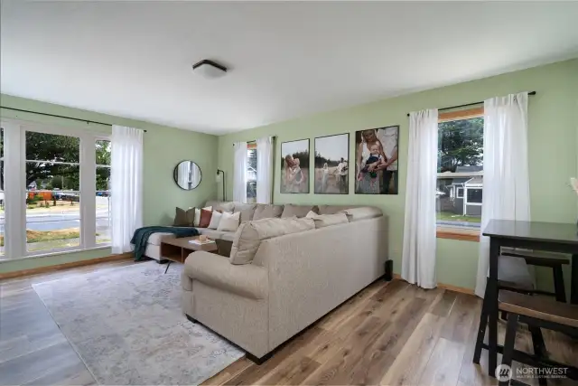Large living room with tons natural light!