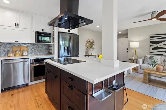 High quality appliances + induction stovetop.
