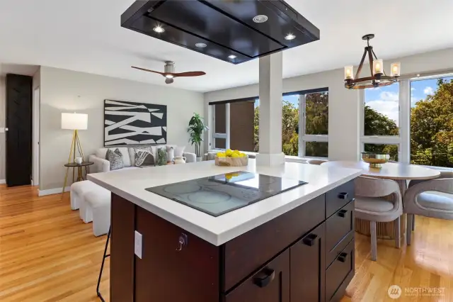 Enjoy gorgeous views of lush greenery while cooking.