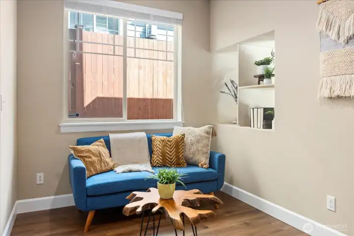 Office or sitting area right off of kitchen