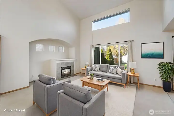 Gas Fireplace  Virtually Staged