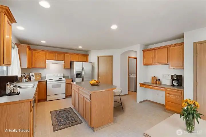 Large Kitchen w/ Walk-in Pantry Virtually Staged