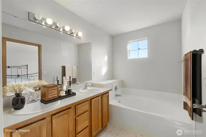 Primary Bathroom  Virtually Staged