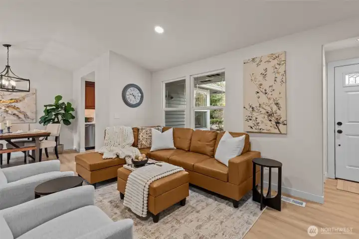 The open, functional layout is perfect for the flow of daily life or for hosting gatherings of any size.