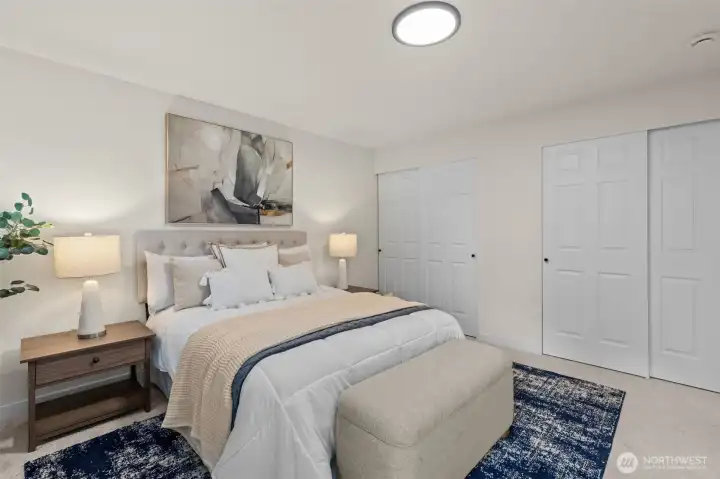 Dual closets give you tons of space to store all of your favorite pieces.