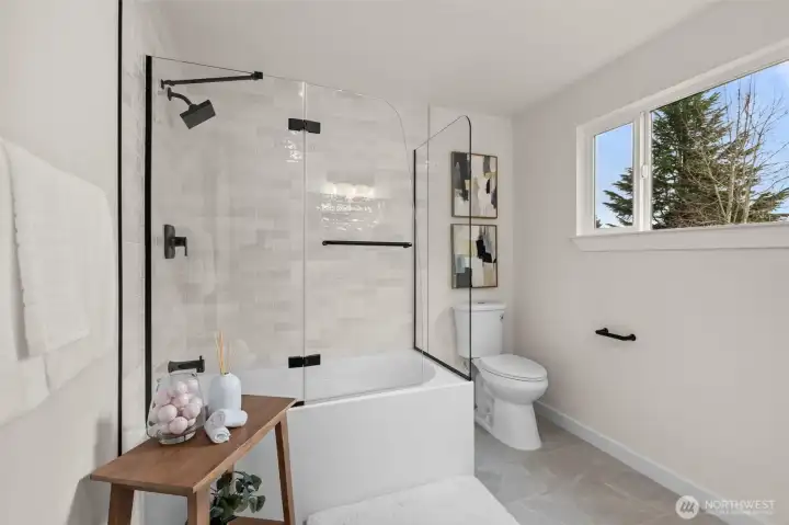 The fully remodeled primary bath will make getting ready each day feel like a trip to the spa.