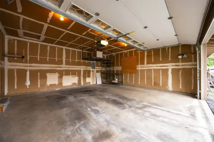 attached private double car garage