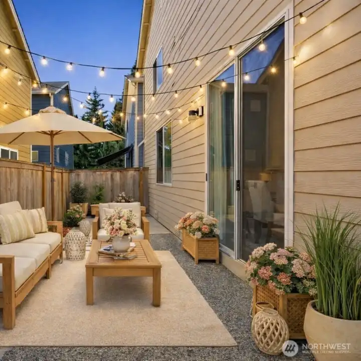 Virtually staged back patio