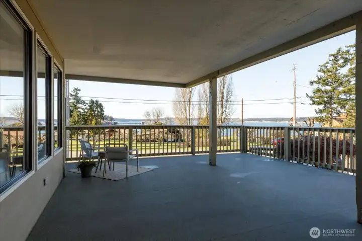 View towards Penn Cove and Wharf from outside front door