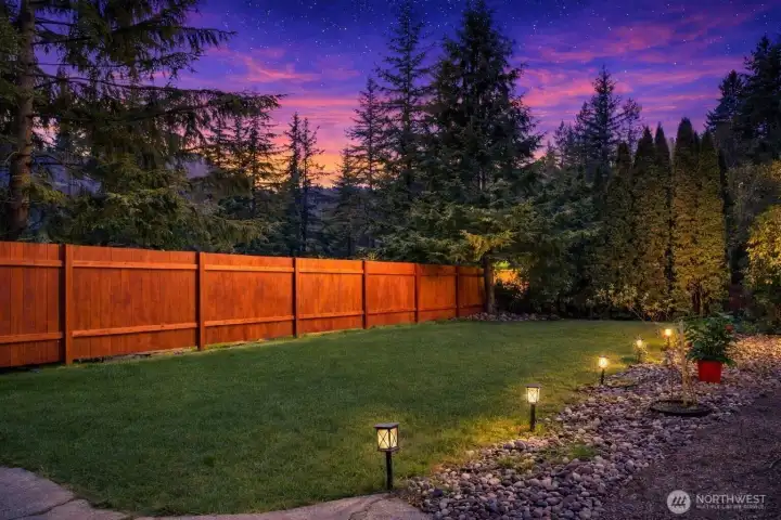 Twilight front yard