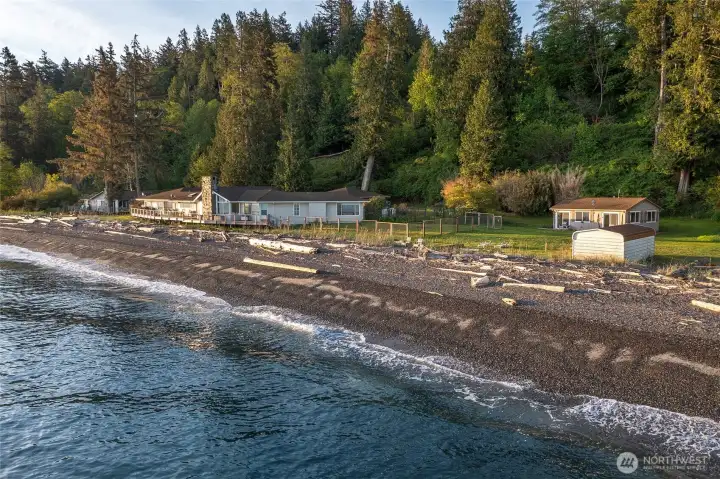 Rare beach front with two private mooring buoys