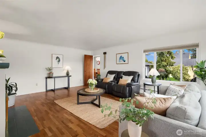 Sweeping hardwoods across most of the main floor.