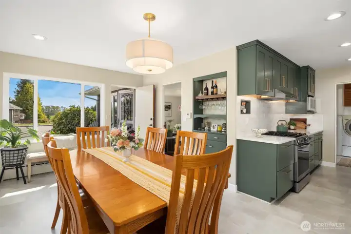 The homeowners replaced all the dining, kitchen and mud room flooring with luxury vinyl tile.