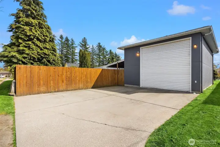 Alley access to the shop with RV/Boat Parking.