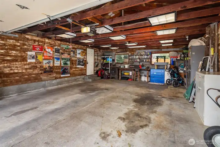 Spacious 2-car garage interior