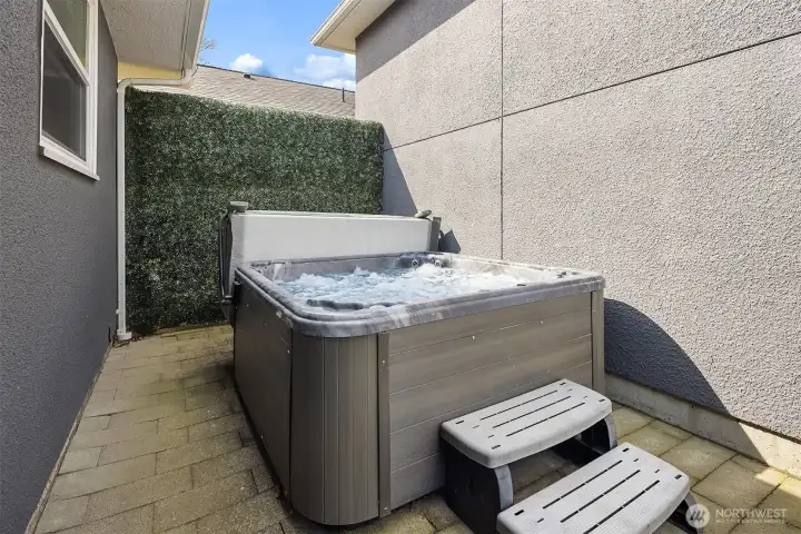 The hot tub with new cover.