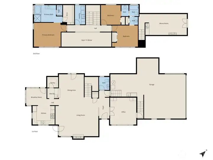 Main level and upper level floor plan Main level and upper level floor plan
