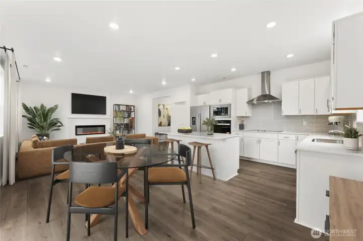 Tall 9' ceilings provide a spacious feeling throughout the main floor.  Picture for representational purposes only, colors and features may vary.